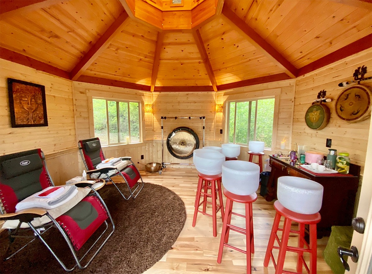 NW Vibrational Sound Therapy - Yurt Space Interior